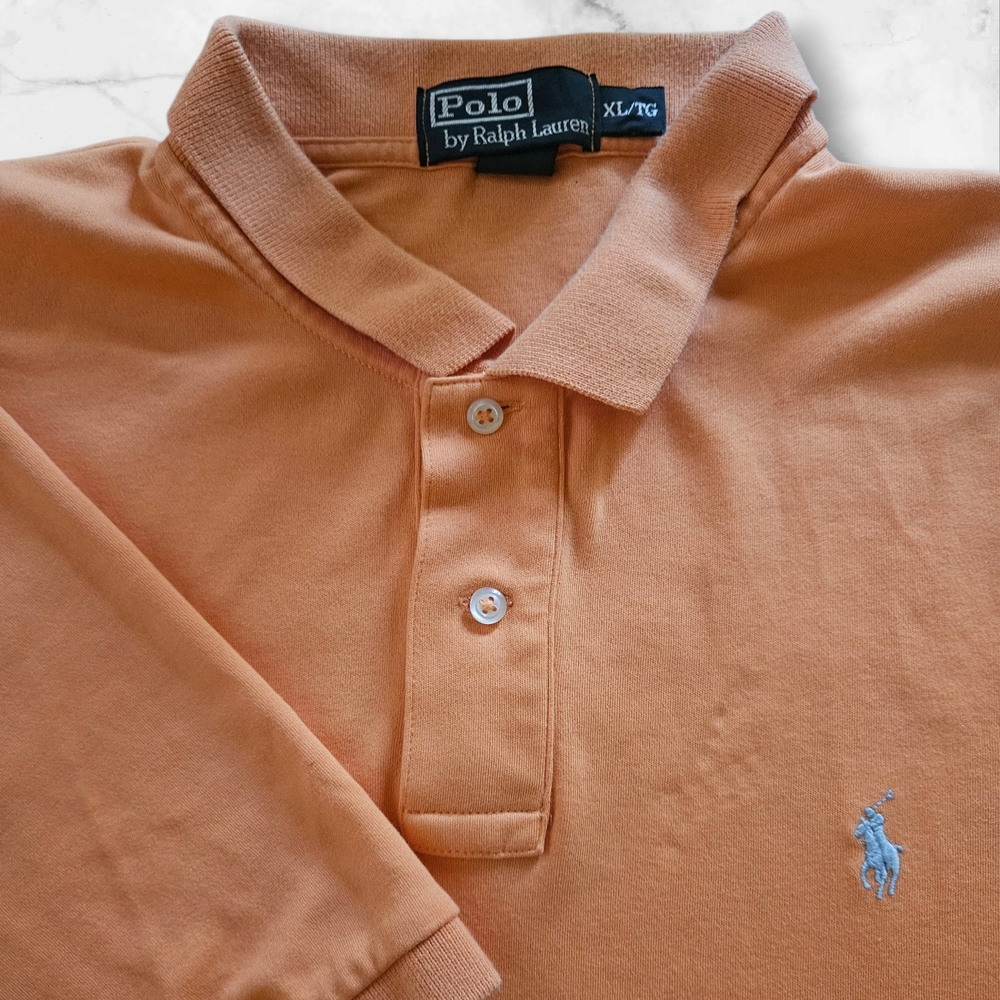 Polo Ralph Lauren Men's XL Orange Cotton Polo Shirt Short Sleeve Casual Classic